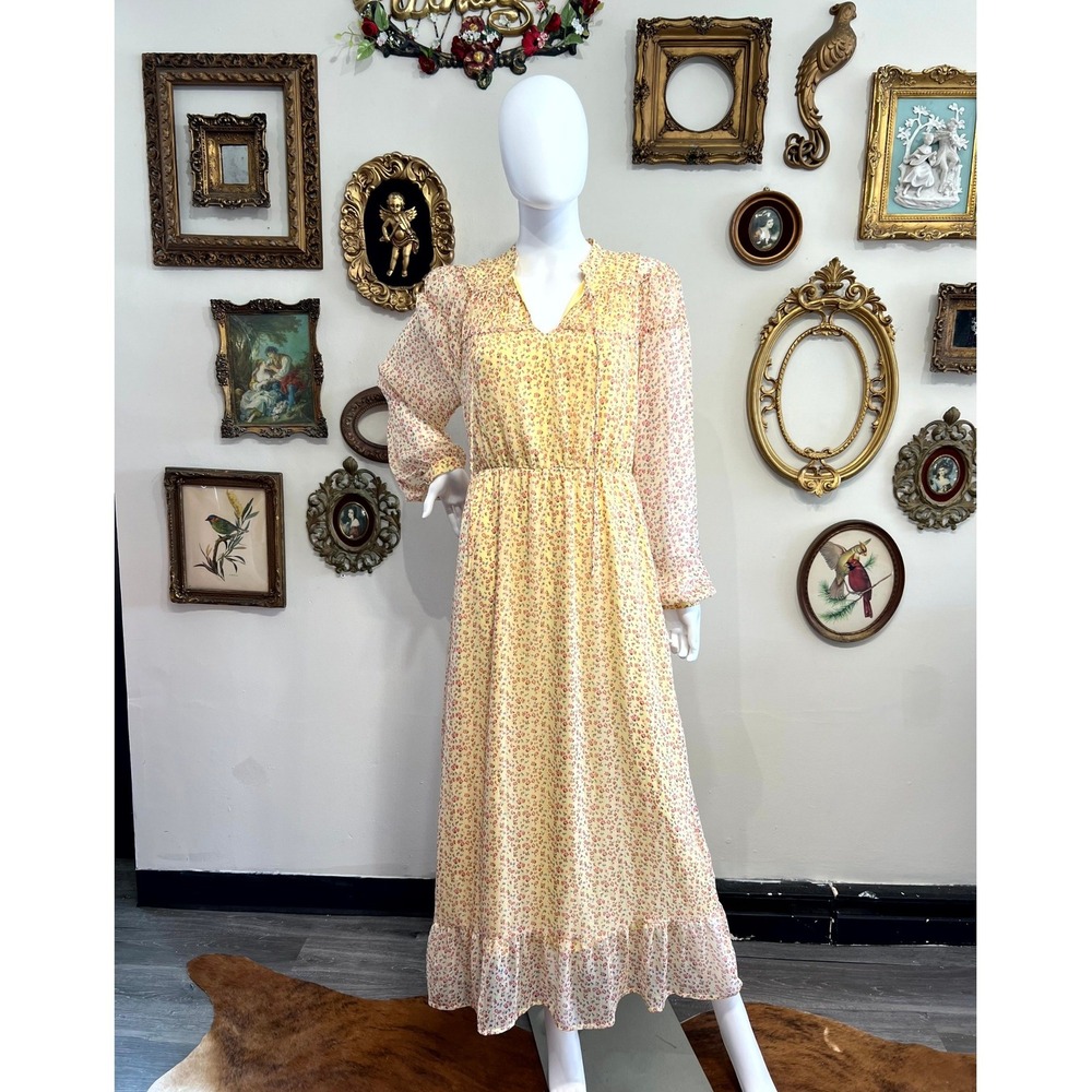 Vero Moda Floral Long Sleeve Maxi Dress Size M